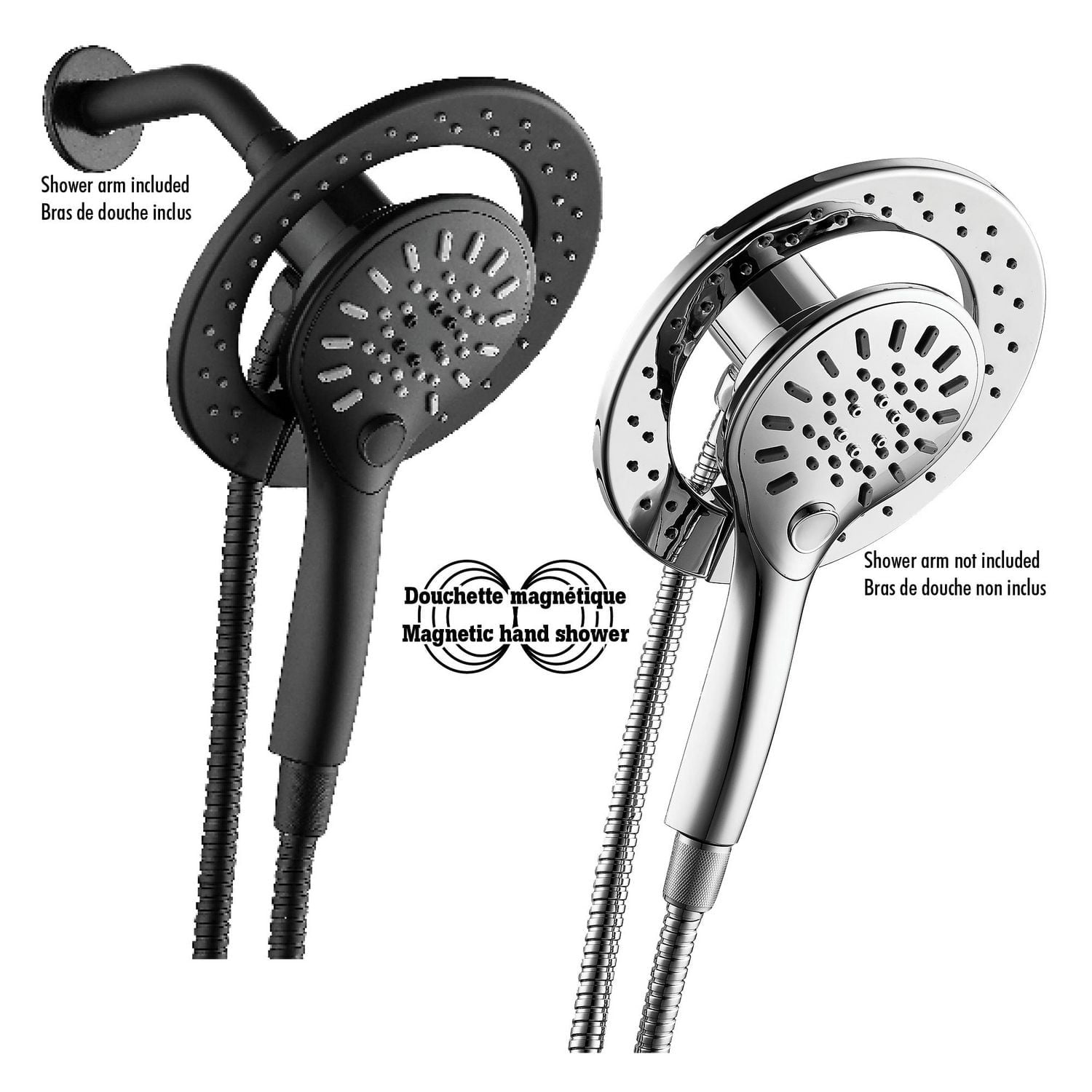 The akuaplus® - Magnetic 6-Settings Hand Shower push button.