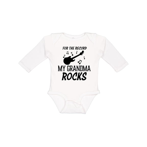 Inktastic For the Record My Grandma Rocks Boys or Girls Long Sleeve Baby Bodysuit