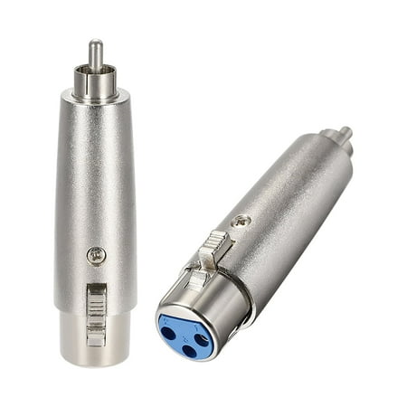 XLR Female to RCA Male Adapter,Gender Changer - 3 Pin XLR-F to RCA-M Converter,Microphones Plug-In Audio Connector,2pcs