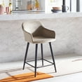 thumbnail image 4 of SAFAVIEH Cataleya Square Mid Back Counter Stool, Taupe/Black, 4 of 12