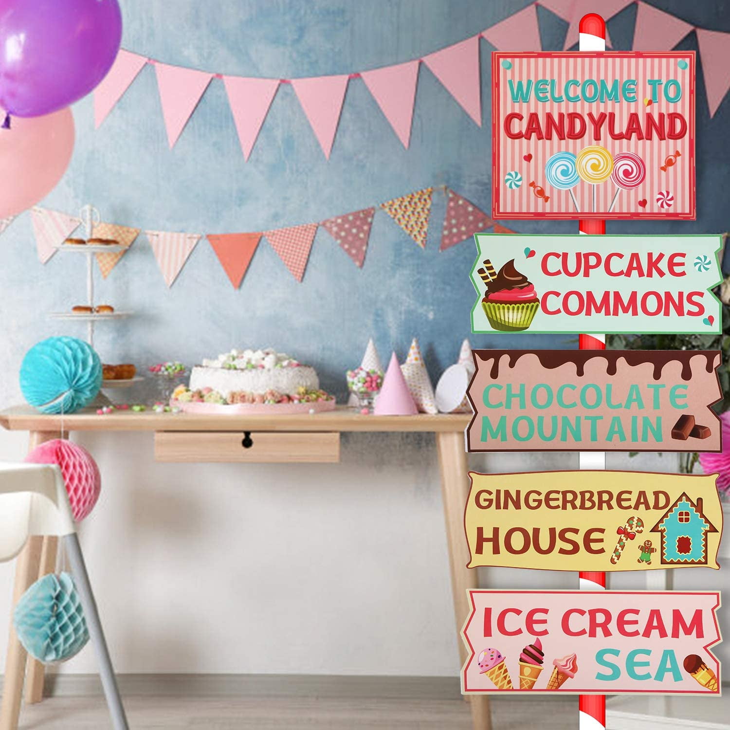 Candy Land Directional Signs for walkway Kids Candy Party