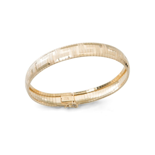 Brilliance Fine Jewelry Gold over Sterling Silver Greek Pattern Omega