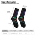 thumbnail image 2 of Fotbe Futuristic Cat Warrior Pattern Long Socks for Men & Women – Breathable & Stretchy Compression Socks, Ideal for Running, Travel, and Everyday Wear Size 5-11, 2 of 6