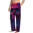 thumbnail image 6 of Naloa Purple-Red Skull Pajama Pants Men, PJ Bottoms, Sleep & Lounge Pants-Medium, 6 of 6