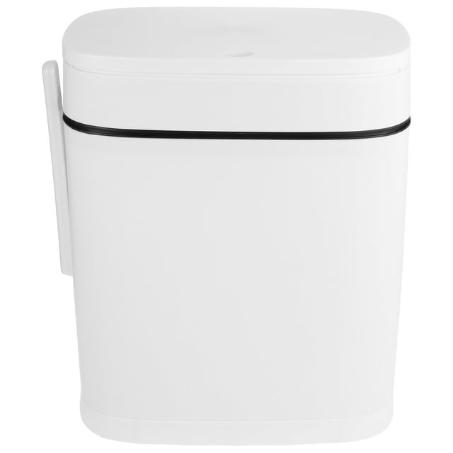 Papelera de baño con portaescobillas, papelera rectangular delgada para inodoro