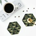 thumbnail image 4 of Yiaed Camouflage Shark Print Leather Coasters for Drinks - Cup Coasters Coffee Table Kitchen Table Bar, Home & Office Gifts Handmade Drink Coasters-Hexagon, 4 of 6
