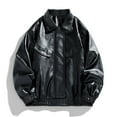 thumbnail image 3 of WREESH Fashion Winter Jacket Men'S Men'S Leather Motorcycle Jackets Casual Tops Coats Black, 3 of 6