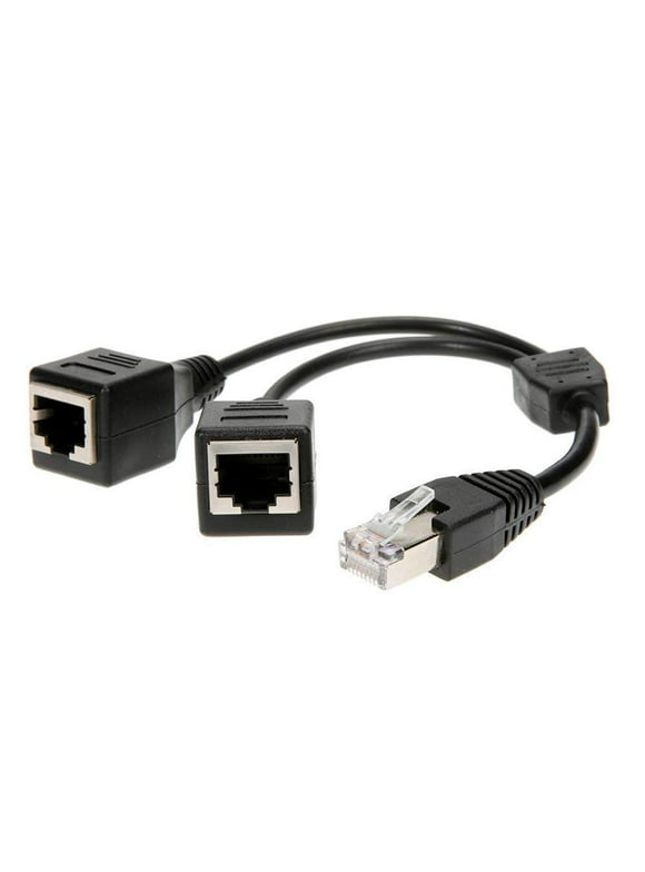 RONSHIN RJ45 LAN Ethernet Extension Cord Male to Female One-to-two Network Cable Splitter