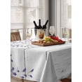 thumbnail image 6 of Purple Flowers Table Cloth, Waterproof Tablecloth for Rectangle Tables, Weeping Elegant Spring Floral Wooden Pastoral Reusable Washable Fabric Table Cover for Restaurant Kitchen Dining 60"x102", 6 of 9