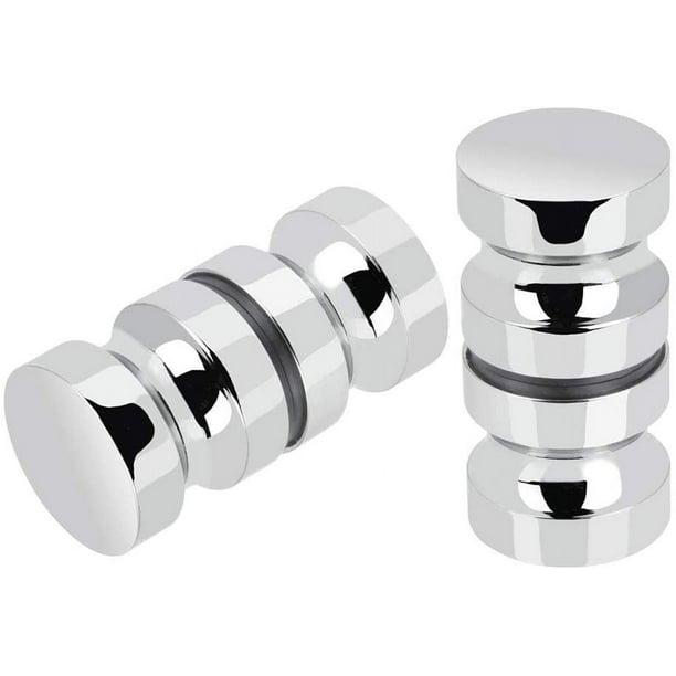 Apuakthei - 2 pares de pomos corredizos de acero inoxidable para puertas de ducha, manijas de vidrio para puertas de ducha, para baño, cocina, hogar, oficina, hotel
