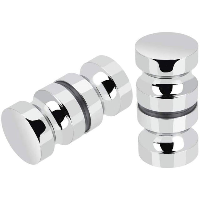 Rewera 2 pares de pomos corredizos para puerta de ducha de acero inoxidable, tiradores de puerta de ducha de cristal para baño, cocina, hogar, oficina, hotel
