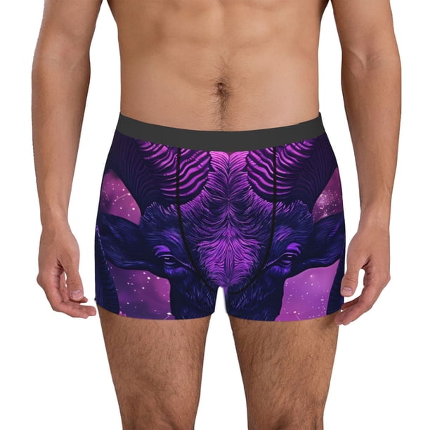 Fotbe Purple Starry Sky Antelope Calzoncillos Tipo Boxer con Bolsa de Soporte Total para Hombre, X-Temp Fresco, Transpirable y de Secado Rápido-Medium