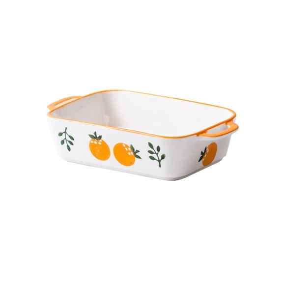 Home Ceramic Baking Dish Oven Special Baking Dish Rectangular Double Ears Baking Spaghetti Baking Dish