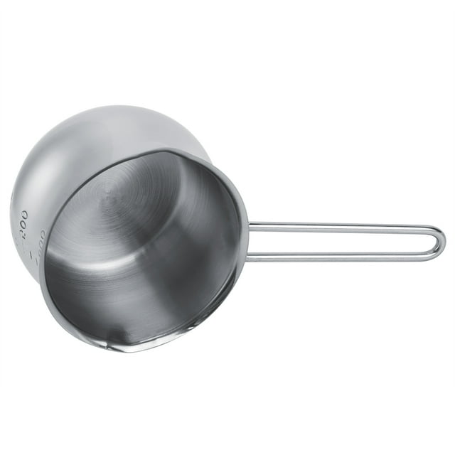 Butter Melting Pot, 800ml Capacity Milk Pot, Long Handle Kitchen Accessory Silver For Home Restaurant