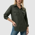 thumbnail image 2 of felwors Women's Utility Button-Down Shirt - Multi-Pocket Long Sleeve Workwear Blouse for Outdoor & Casual Wear AG, L, 2 of 7