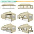 thumbnail image 4 of COBIZI Heavy Duty 10x30 Party Tent,Commercial pop up Canopy for Parties,Waterproof Gazebos, 8 Sidewalls,Waterproof UPF50+,Khaki, 4 of 6