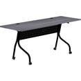 thumbnail image 2 of Lorell Charcoal Flip Top Training Table Charcoal Rectangle, Melamine Top - Black Four Leg Base - 4 Legs - 72" Table Top Width x 23.60" Table Top Depth - 29.50" Height - Melamine, 2 of 7