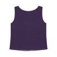 thumbnail image 4 of Zaldita Women's Round Neck Sleeveless Tank Top Summer Casual Loose Fit Chiffon Blouses Shirts Tops Purple S, 4 of 5