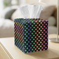 thumbnail image 5 of COEQINE Facial Tissue Box Dispenser PU Leather Square Table Dryer Sheet Organizer for Bedroom Dresser, Tabletop, Nightstand, Dining Table, Outdoor Tent, Rainbow Paw Black, 5 of 7