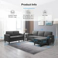 thumbnail image 6 of Puremind 2 Piece Sofa Set for Living Room, Linen Fabric Sofa and Loveseat Set, L Shape Sectional Couch Set with Storage Ottoman for Apartment/Small Space, Dark Gray, 6 of 8