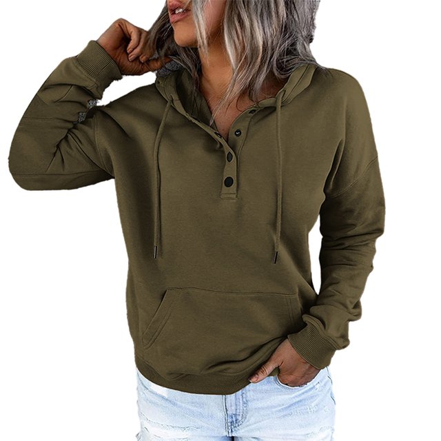 CAROOTU Women's Hoodies for Winter Fall Drawstring Pullover Hooded with Long Sleeves and Big Pocket Solid Color