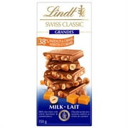 Lindt Swiss Classic Grandes Hazelnuts & Caramel Milk Chocolate Bar, 150g/5.2 oz. {Imported from Canada}