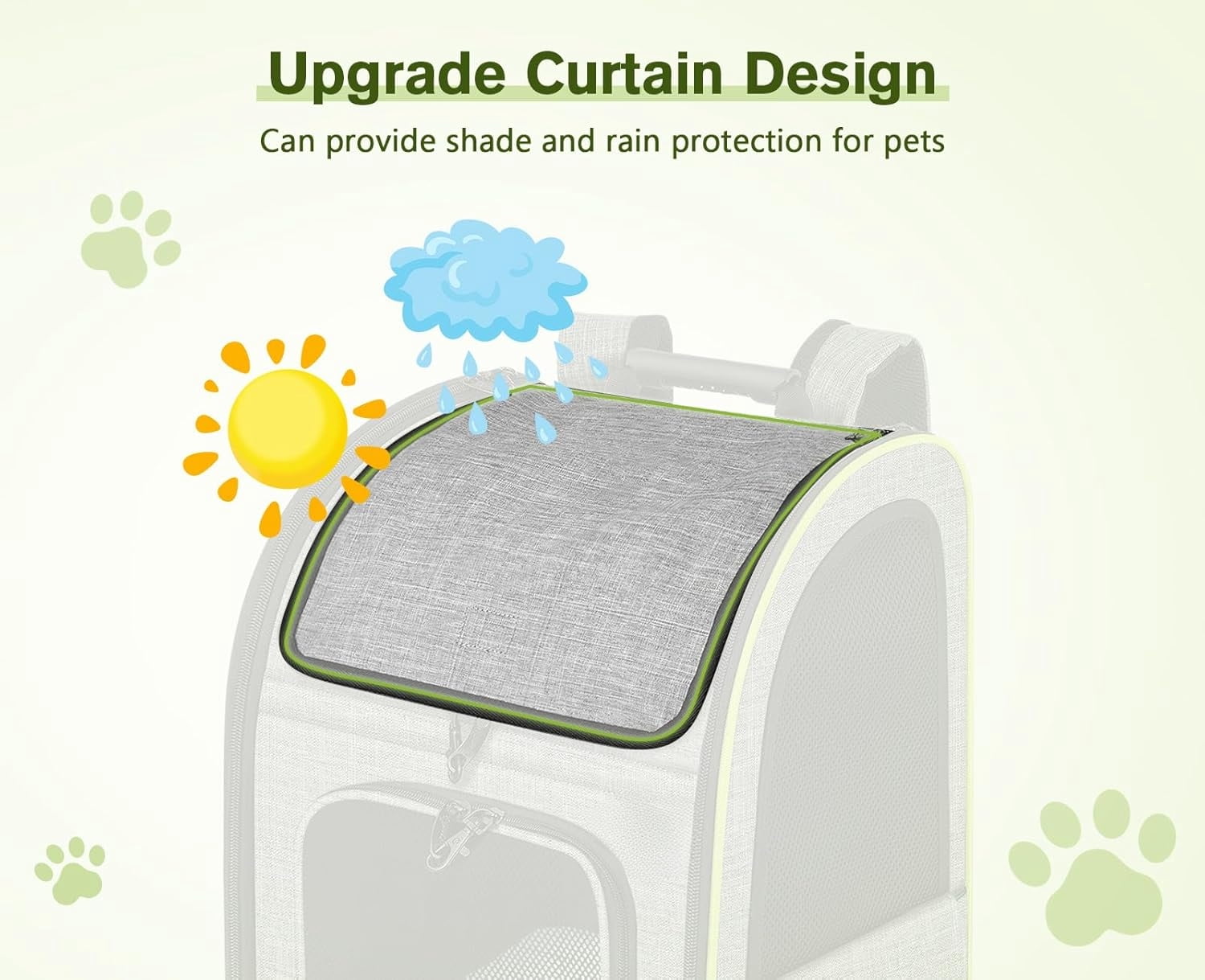 Cat Backpack Carrier XL, Expandable Pet Backpack Curtain Design for Cats Dogs Up to 15lbs, with 4-Side Breathable Mesh, Multi-Entry & Lockable Zippers for Travel, Hiking, Camping - Hands Free