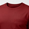 thumbnail image 4 of Smsaxvxz Men's 3/4 Sleeve Shirts Lightweight Crew Neck Pocket T-shirts Moisture Wicking Soft Comfort Casual Fall Tops Wine XL, 4 of 7