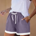 thumbnail image 5 of Only Moment Shorts for Women Amboo Hemp Soft High Waist Shorts for Home,Summer with Pockets, Travel and Beach Vacation Wowomen Shorts Purple,S, 5 of 8