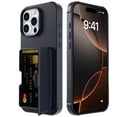 thumbnail image 2 of Dteck Case for iPhone 16 Pro Max Shockproof  Wallet Case with Card Holder (3-4 Cards) & Hidden Mirror, Military Grade Drop Protection, Rugged Protective Flip Cover for iPhone 16 Pro Max,Black, 2 of 7