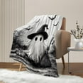 thumbnail image 2 of Halloween Throw Blanket Twin Pumpkins Skull Blanket Black Spooky Scary Decorative Lightweight Fuzzy Soft Plush Fleece Blankets and Throws Couch Sofa Bed Outdoor Lap Blanket, 2 of 6