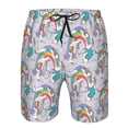 thumbnail image 3 of Zufioo Unicorn DoingYoga for Men's Casual Beach Shorts, Sports Fitness Quick-drying Drawstring Shorts with Pockets for Home Wear-Medium, 3 of 6