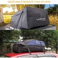 thumbnail image 4 of LUCKUP Roof Rack Car Cargo Carrier Bag, 18.5 Cubic Feet Rooftop Box, Waterproof & Reliable with Anti-Slip Mat, Heavy Duty Wide Straps and Buckles, Compatible for All Car Models (Black), 4 of 5