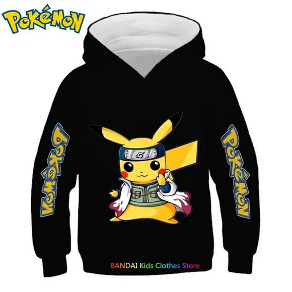 Pokemon Chandail en Molleton Dessin Animé Graphique Kawaii Pikachu Chandails à Capuchon Enfants Drôle Harajuku Mode Hauts Garçons & Filles Super Cool Vêtements HOEMLIN