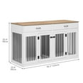 thumbnail image 2 of Dextrus Large Dog Crate Furniture for 2 Dogs, 60" Wooden Dog Kennel with Double Doors and 2 Drawers, Heavy Sturdy Dog Kennel for Medium Large Dog, Indoor Double Dog Cage,White, 2 of 6