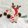 thumbnail image 2 of ‌Christmas Wooden Reindeer Ornament with Knitted Scarf - 3.9in Tall,Cute Santa Hat & Red Nose,Perfect for Xmas Tree,Door,Wall Decor,2025 Holiday Decorations‌, 2 of 6