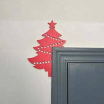 Leodye Christmas Door Topper Holiday Home Decor,New Wooden Christmas Door Toppers Decor,Corner Sign Decor Home Wooden Christmas Cabinet Knob Covers Party Ornament Props Gift for Wall Window DIY