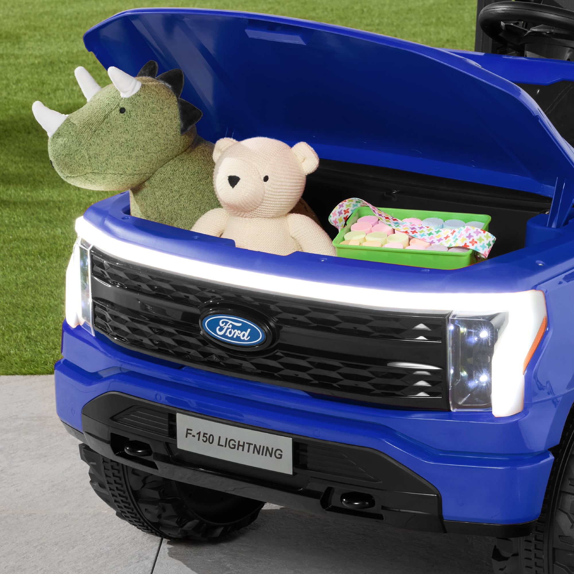 Best Choice Products Kids 24V Ride On Truck Officially Licensed Ford Lightning w/ Remote, LED Lights, 2 Speeds - Blue