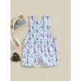 thumbnail image 4 of Bslissey Newborn Baby Girls Easter Straps Rompers Sleeveless Cute Bunny Flower Print Tank Tops Jumpsuit Infant Toddler Cute Daily Overalls Bodysuit 0-24 Months, 4 of 8