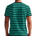 thumbnail image 5 of LWavelet Striped Men's Short Sleeve T-Shirt Lightweight Perfect for Summer Casual and Everyday Wear Green 2XL, 5 of 5