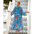 thumbnail image 5 of Edolynsa Boho Printed Long Kimono Dress Bathing Suit Cover-ups Summer Clothing Tunic Women Beach Wear, 5 of 8