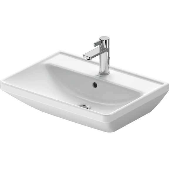 Duravit 236660-1Hole D-Neo 23-5/8" Rectangular Ceramic Wall Mounted Bathroom Sink - White