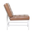 thumbnail image 6 of Studio Designs Home Ashlar Bonded Leather Slipper Accent Chair in Caramel/Chrome, 6 of 9