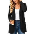 thumbnail image 2 of Womens Cardigan Lightweight Long Sleeve Knit Cardigan Sweaters Fall Casual Open Front Shirts Black,XL, 2 of 9