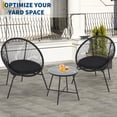 thumbnail image 3 of 3 Piece Patio Rattan Bistro Set, Outdoor All Weather PE Wicker Conversation Furniture Set with 2 Chairs, Cushions & Tempered Glass Top for Poolside/Porch/Garden/Yard, 3 of 9