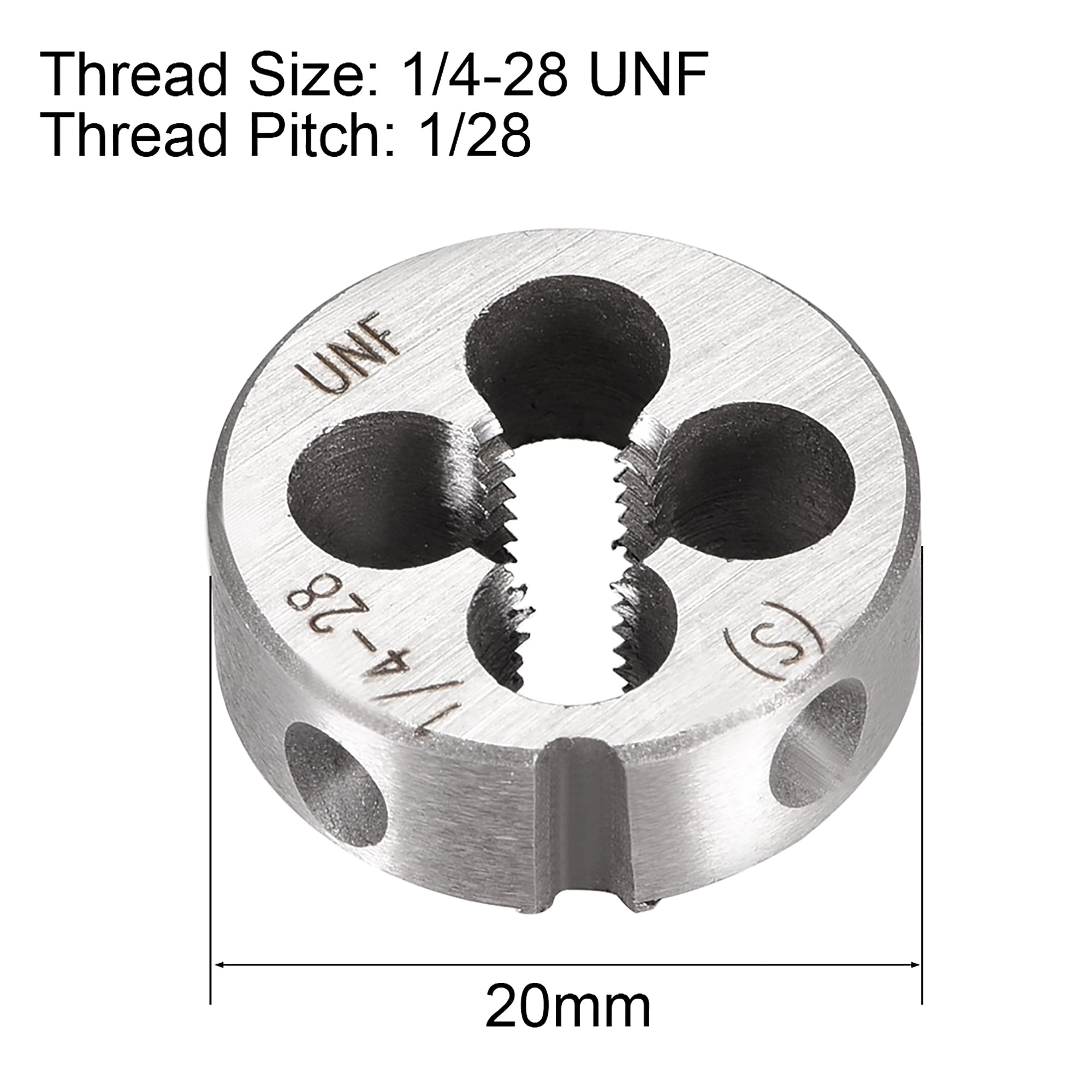 High-Speed Steel Round Threading Die 10-24 Thread Size Bright Finish Union Butterfield 2510 Uncoated UNC 1 OD 