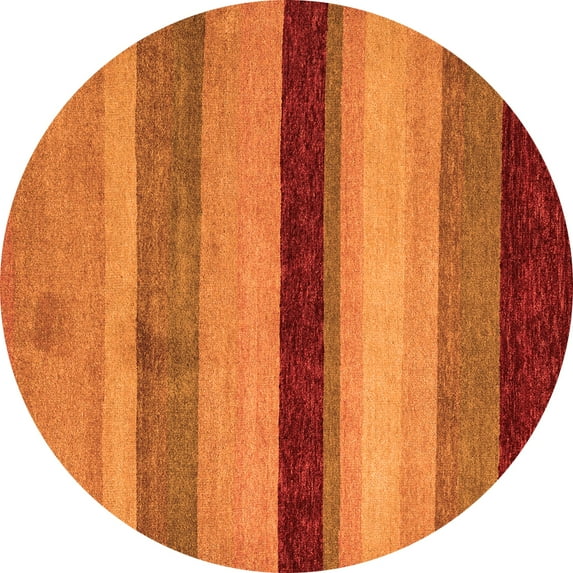 Ahgly Company Indoor Round Abstract Orange Modern Area Rugs, 6' Round