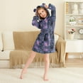 thumbnail image 3 of FORMRS Niños Bathrobe Unisex Hooded Robe Soft Plush Pajamas Sleepwear, Size 2-3T, Purple Sky Pattern, 3 of 7