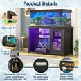 thumbnail image 7 of Aheaplus 55-75 Gallon Aquarium Stand with Power Outlets & LED Light, Reversible Fish Tank Stand with Cabinet for Fish Tank Accessories Storage, Heavy Duty Metal Frame, 880LBS Capacity, Black, 7 of 7