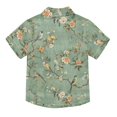 thumbnail image 2 of Dailycode Small Short Sleeve Button Down Shirts Vintage Chinese Bird and Flower Casual Shirt 3-10 Years, 2 of 9